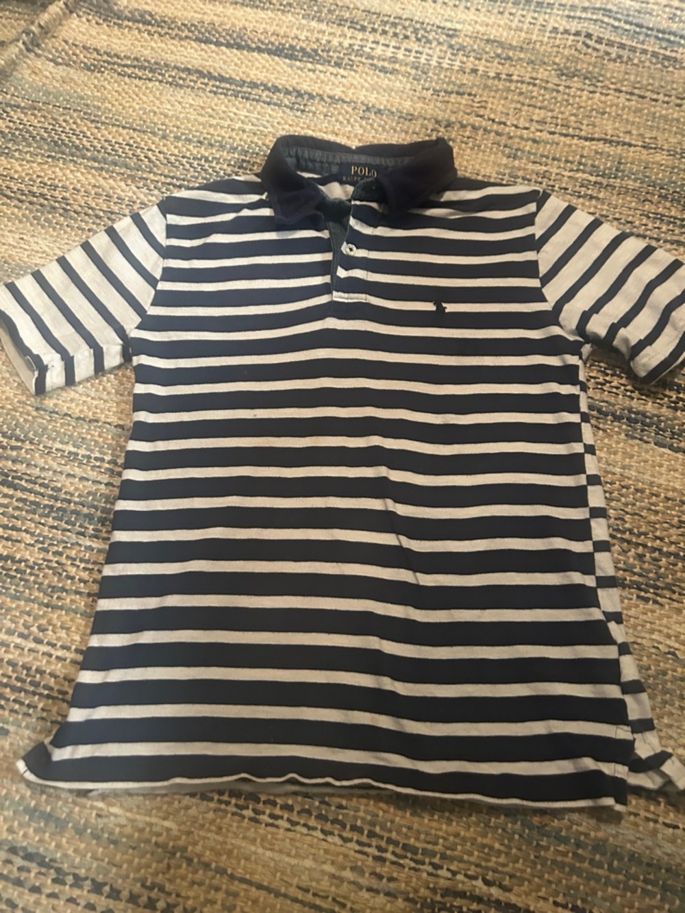 Polo by Ralph Lauren Navy and White Striped Kids Polo